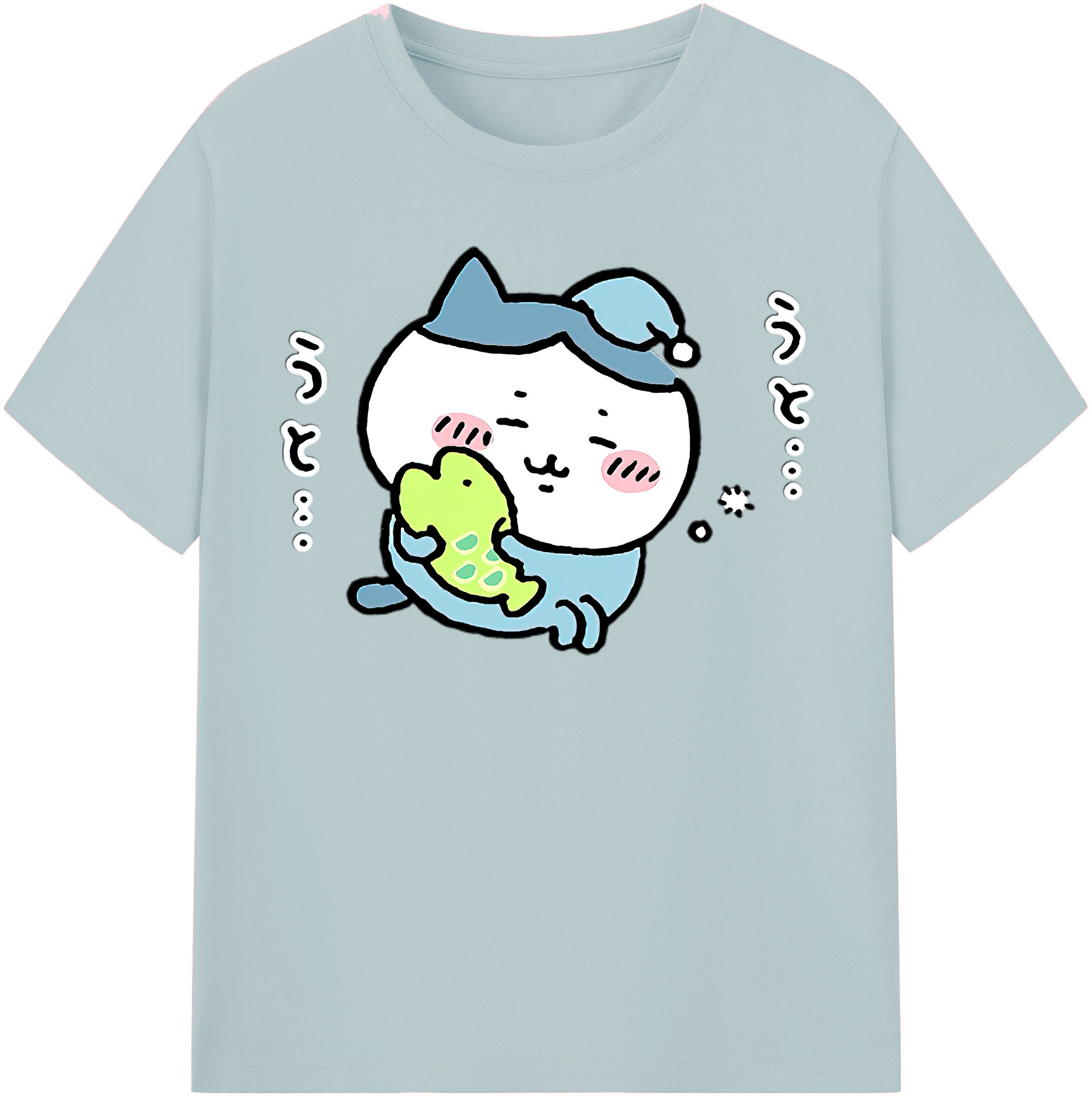 （画像用） ちいかわ ハチワレ Chii-kawa hachiware 綿100％半袖Tシャツ（フロントプリント）